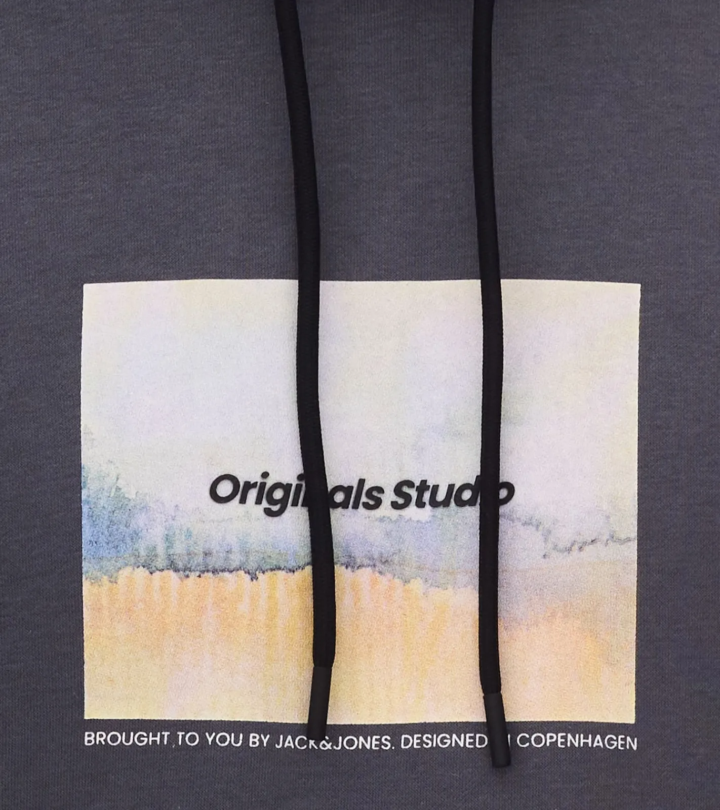 Pullover & Sweater*Jack & Jones Esterbro Newton Herren Kapuzen-Pullover Baumwoll-Pullover mit Originals Studio Print 12266801 Grau, Schwarz oder Beige