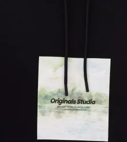 Pullover & Sweater*Jack & Jones Esterbro Newton Herren Kapuzen-Pullover Baumwoll-Pullover mit Originals Studio Print 12266801 Schwarz