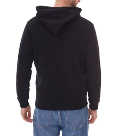 Pullover & Sweater*Jack & Jones Herren Kapuzen-Pullover mit Baumwollanteil Langarm-Shirt mit farblichen Akzenten 12262421 Schwarz