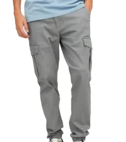 Jeans & Hosen*Jack & Jones Marco Joe Herren Cargohose stylische Baumwoll-Hose im Jogger-Style Slim Fit 10755240 Grau
