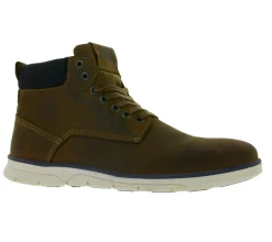 Stiefel & Boots|Turnschuhe & Sneaker*Jack & Jones Tubar Herren Schnürboots Echtleder mit herausnehmbarer Einlegesohle 12159513 Braun