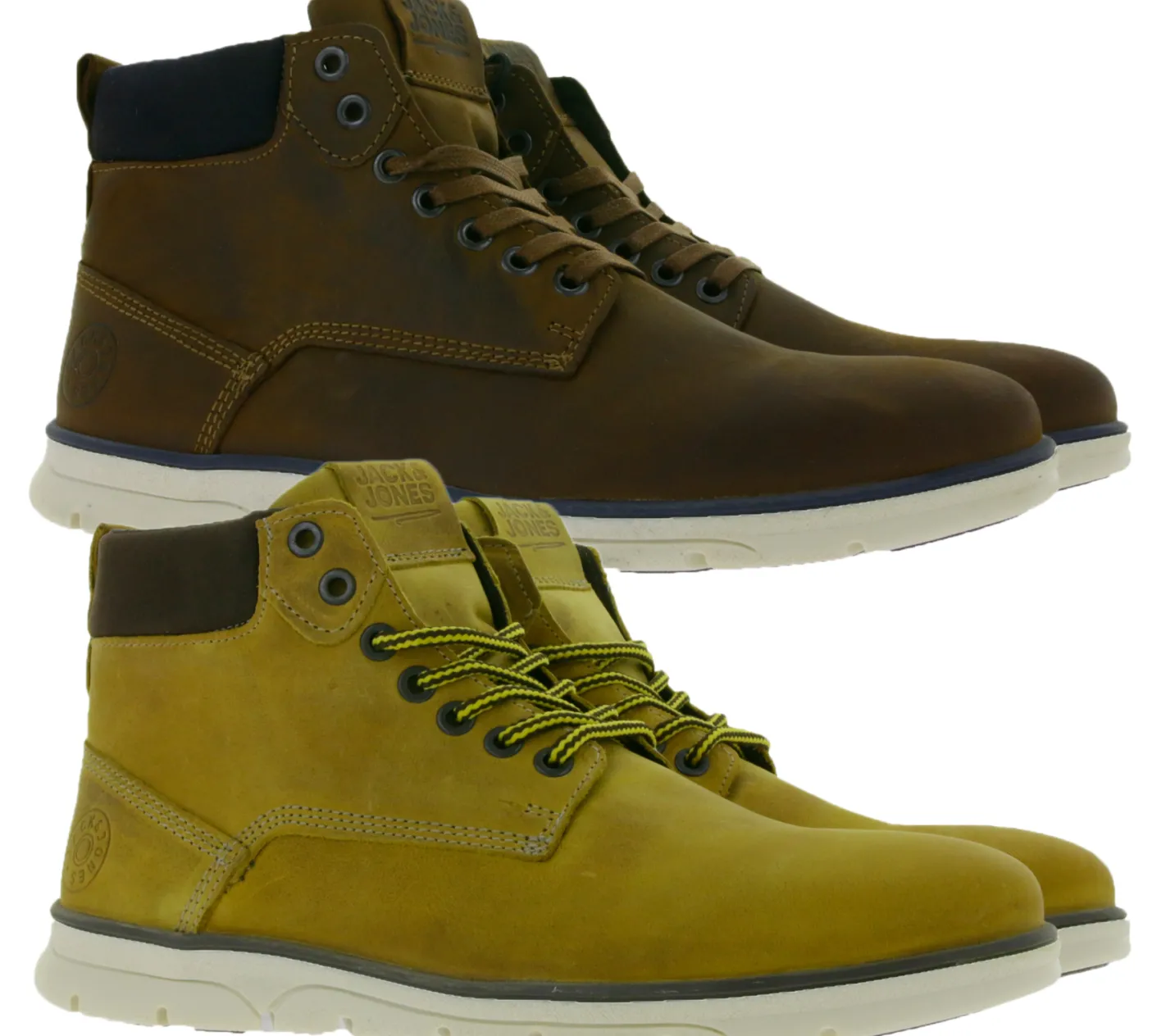 Stiefel & Boots|Turnschuhe & Sneaker*Jack & Jones Tubar Schnürboots Herren Stiefel aus Echtleder Winter-Schuhe in 12159513 oder 12159516 Hellbraun Dunkelbraun