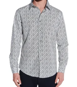 Hemden & Poloshirts*JAN PAULSEN Herren Langarm-Hemd Blumendruck in Slim-Fit Form Baumwoll-Hemd 901289 leicht Mint-Grün