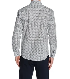 Hemden & Poloshirts*JAN PAULSEN Herren Langarm-Hemd Blumendruck in Slim-Fit Form Baumwoll-Hemd 901289 leicht Mint-Grün