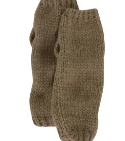 Handschuhe & Schals*J.Jayz Damen Strick-Stulpen mit Alpaka-Wollanteil leichte Winter-Arm-Stulpen wärmende Handschuhe 41598846 Hellbraun