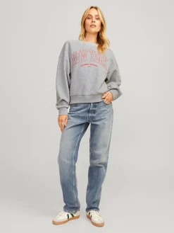 Sweater & Pullover*JJXX Merle Rlx Short Crew Pullover hellgrau meliert/New York