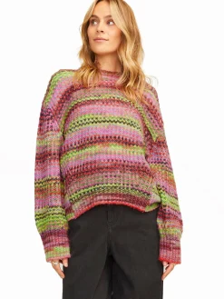 Sweater & Pullover*JJXX Simone Space Dye Rundhalspullover feurig rot/multi space dye