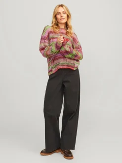 Sweater & Pullover*JJXX Simone Space Dye Rundhalspullover feurig rot/multi space dye