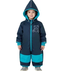 Jumpsuits*O46bpx Jumpsuit Kleinkinder Overall Regen-Anzug mit Kapuze mit Reißverschluss Baby-Anzug 913881 Blau