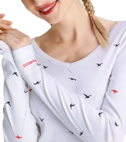 Sweater & Pullover*KangaROOS Damen Baumwoll-Sweatshirt stylisches Langarm-Shirt Rundhals-Pullover 86609137 Weiß