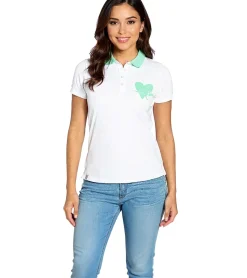 Poloshirts & Blusen*KangaROOS Damen Baumwoll-Shirt Polo-Shirt zweifarbiges Pique Kurzarm-Shirt 68859808 Weiß