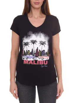 Tops & T-Shirts*KangaROOS Damen Baumwoll-Shirt T-Shirt mit großem Aufdruck Auto-Shirt 20789732 Schwarz