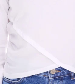 Sweater & Pullover*KangaROOS Damen Langarm-Shirt Cropped geschnitten Rundhals-Longsleeve in Wickeloptik Sweatshirt 90315813 Weiß