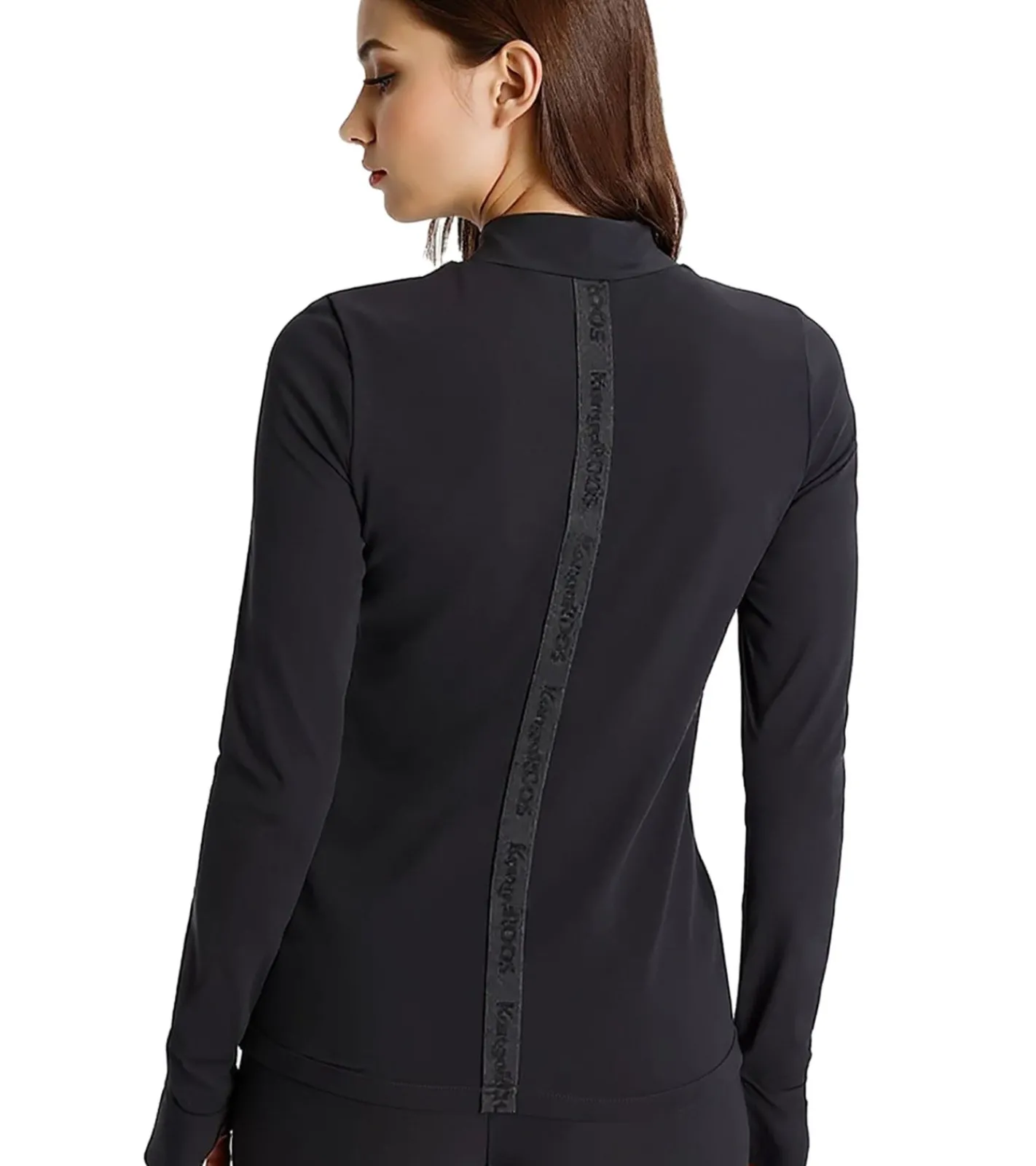 Fitnessmode & Jogginghosen|Tops & T-Shirts*KangaROOS Damen Longsleeve langärmliges Sportshirt Baumwoll-Shirt Große Größen 87144128 Schwarz