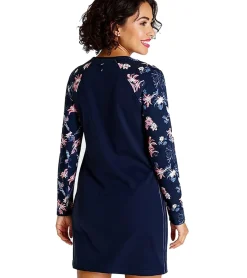 Kleider*KangaROOS Damen Mini-Kleid Sweat-Kleid langärmliges Baumwoll-Kleid 85555248 Blau