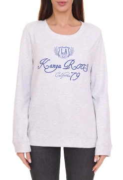 Sweater & Pullover*KangaROOS Damen Pullover modisches Sweat-Shirt mit Logo-Print auf der Front 47524269 Hellgrau