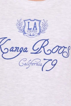 Sweater & Pullover*KangaROOS Damen Pullover modisches Sweat-Shirt mit Logo-Print auf der Front 47524269 Hellgrau