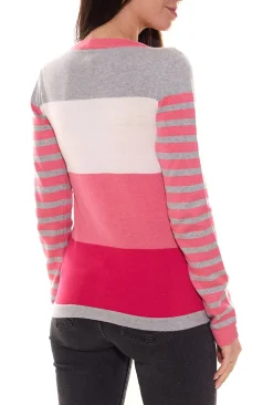 Strickjacken & Cardigans*KangaROOS Damen Strickjacke Feinstrick-Jacke im Colour-Block Design Rosa/Grau oder Blau/Pink