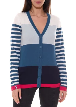 Strickjacken & Cardigans*KangaROOS Damen Strickjacke Feinstrick-Jacke im Colour-Block Design Rosa/Grau oder Blau/Pink