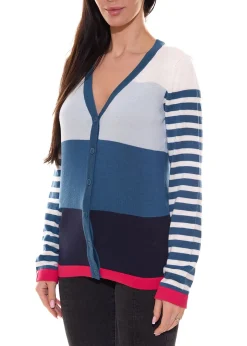 Strickjacken & Cardigans*KangaROOS Damen Strickjacke Feinstrick-Jacke im Colour-Block Design Rosa/Grau oder Blau/Pink