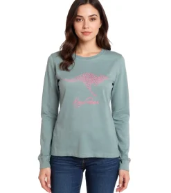 Sweater & Pullover*KangaROOS Damen Sweatshirt mit großem Frontlogo Baumwoll-Pullover 23806817 Grau-Blau