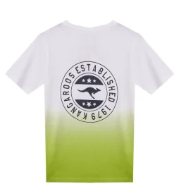 T-Shirts & Tank Tops*KangaROOS Jungen Baumwoll-Shirt T-Shirt mit großem Rücken-Print und Farbverlauf 72500356 Weiß/Limettengrün