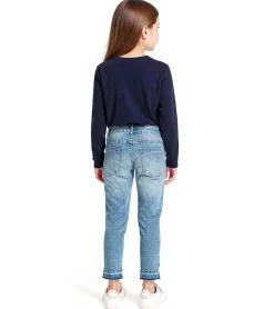 Jeans & Hosen*KangaROOS Kinder Jeans-Hose für Mädchen mit verkürztem geradem Bein Baumwoll-Hose Freizeit-Jeans 43634735 Blau