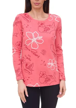 Sweater & Pullover*KangaROOS Sweatshirt Damen Baumwoll-Pulli mit verschiedenen Prints 61261202 Rosa/Rot