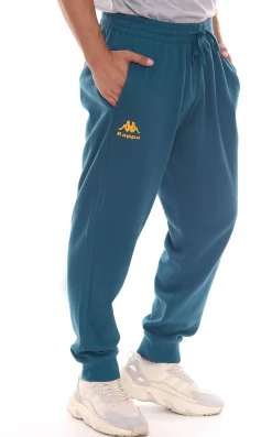 Jogginghosen & Fitnessmode*Kappa Dragonfly Herren Jogging-Hose bequeme Sweat-Hose mit Logo-Print und elastischem Ripp-Beinabschluss 710662 Petrolblau