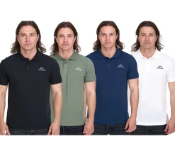 Hemden & Poloshirts*Kappa Herren Baumwoll-Polo mit kleiner Stickerei Polo-Hemd Polo-Shirt Kurzarm-Shirt Pique-Strick 303173NC Weiß, Schwarz, Dunkelblau oder Grün