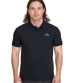 Hemden & Poloshirts*Kappa Herren Baumwoll-Polo mit kleiner Stickerei Polo-Hemd Polo-Shirt Kurzarm-Shirt Pique-Strick 303173NC Weiß, Schwarz, Dunkelblau oder Grün
