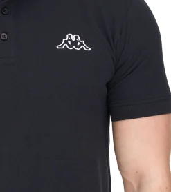 Hemden & Poloshirts*Kappa Herren Baumwoll-Polo mit kleiner Stickerei Polo-Hemd Polo-Shirt Kurzarm-Shirt Pique-Strick 303173NC Weiß, Schwarz, Dunkelblau oder Grün