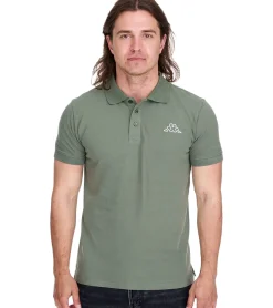 Hemden & Poloshirts*Kappa Herren Baumwoll-Polo mit kleiner Stickerei Polo-Shirt Kurzarm-Shirt Pique-Strick 303173NC A02 Grün