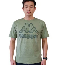 T-Shirts & Tank Tops*Kappa Herren Baumwoll-Shirt mit großem Logo Rundhals-Shirt Kurzarm-Shirt T-Shirt Oeko-Tex 100 zertifiziert 7085/8191-003 Grün