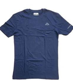 T-Shirts & Tank Tops*Kappa Herren Baumwoll-Shirt Rundhals-Shirt mit kleinem Logo-Patch Kurzarm-Shirt 711169 , Blau oder Schwarz Weiß