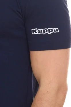 T-Shirts & Tank Tops*Kappa Herren Baumwoll-Shirt Rundhals-Shirt mit großem Logo-Patch Kurzarm-Shirt Blau, Schwarz oder Weiß