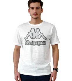 T-Shirts & Tank Tops*Kappa Herren Baumwoll-Shirt mit großem Logo Rundhals-Shirt Kurzarm-Shirt T-Shirt Oeko-Tex 100 zertifiziert 7085/8191 Schwarz, Grün, Weiß oder Rot