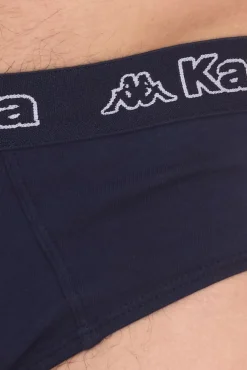 Unterwäsche|Boxershorts*Kappa Herren Slip mit Baumwoll-Stretch Unterwäsche mit Logobund Unterhose 711167 Dunkelblau