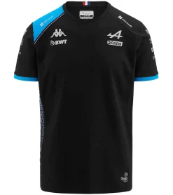 T-Shirts & Tank Tops*Kappa X ALPINE Formel 1 F1 Kinder T-Shirt mit HYDRO WAY PROTECTION-Technologie Kurzarm-Shirt 321F34W AF1 A12_K Schwarz