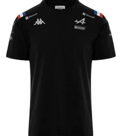 T-Shirts & Tank Tops*Kappa X ALPINE Formel 1 F1 Kinder T-Shirt mit HYDRO WAY PROTECTION-Technologie Kurzarm-Shirt 331915W AF1 005 Schwarz