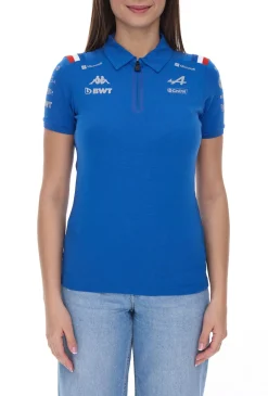Poloshirts & Blusen*Kappa X ALPINE Formel 1 Team Ocon Gasly Damen Polo-Hemd mit HydroWayProtection Baumwoll Kurzarm-Shirt 35163WW AF1 in Blau oder Schwarz