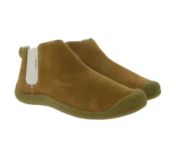 Boots & Stiefel*KEEN Mosey Chelsea Damen Stiefelette Echtleder Schlupf-Schuhe mit Wechselfußbett in Braun oder Beige