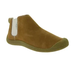Boots & Stiefel*KEEN Mosey Chelsea Damen Stiefelette Echtleder Schlupf-Schuhe mit Wechselfußbett 1026826 Braun
