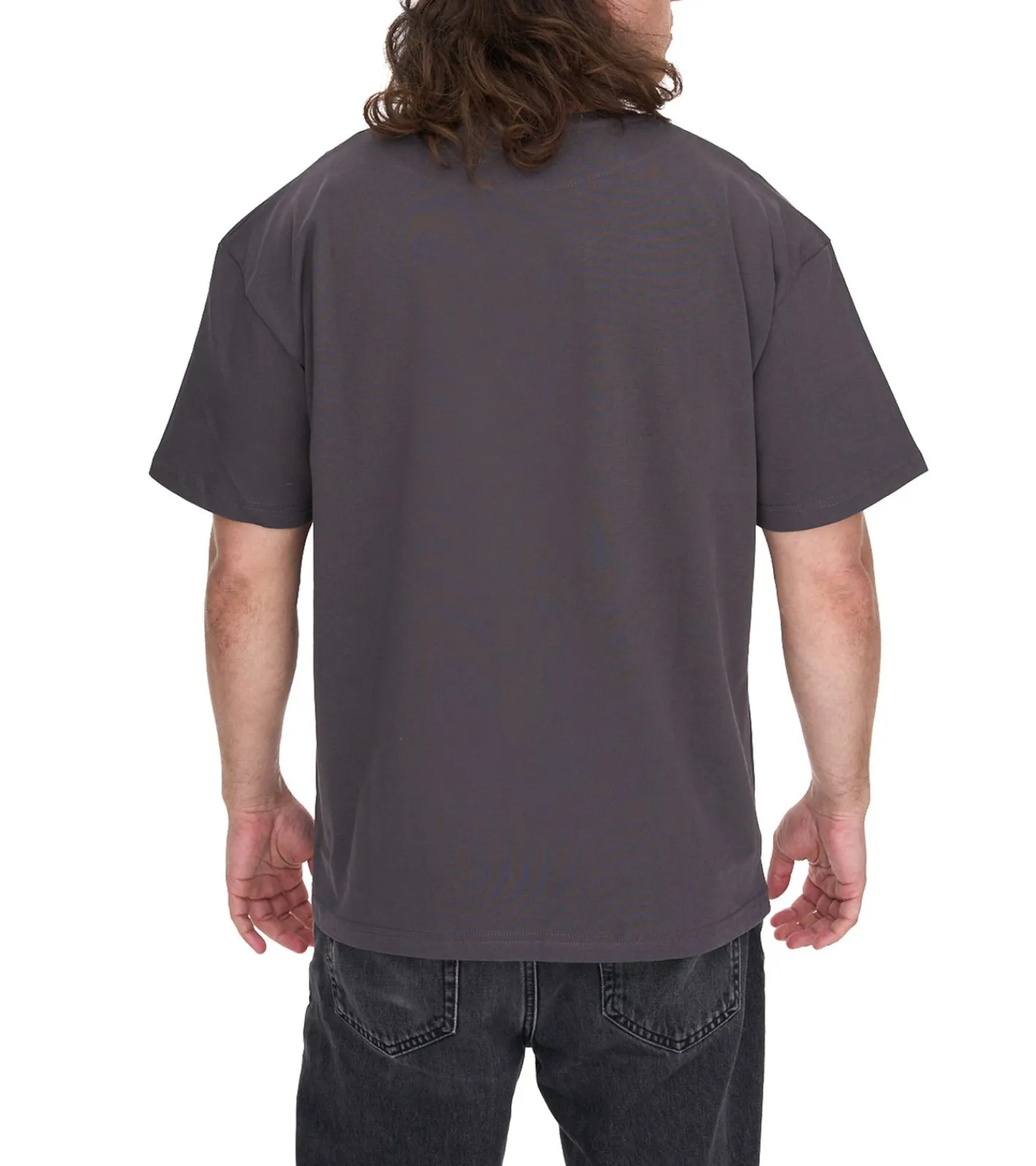 T-Shirts & Tank Tops*KEINE LIEBE Ballhead Herren Baumwoll-Shirt mit LOST ANGELES Schriftzug T-Shirt Rundhals-Shirt Kurzarm-Shirt KLTS1011GRY Grau/Grün/Orange