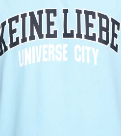 T-Shirts & Tank Tops*KEINE LIEBE Universe City Herren Baumwoll-Shirt mit farblichen Akzenten T-Shirt Rundhals-Shirt Kurzarm-Shirt KLTS1010 Hellblau/Schwarz/Weiß
