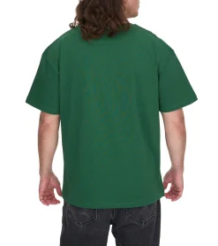 T-Shirts & Tank Tops*KEINE LIEBE Universe City Herren Baumwoll-Shirt mit farblichen Akzenten T-Shirt Rundhals-Shirt Kurzarm-Shirt KLTS1010 Grün/Orange