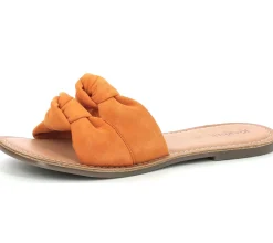 Zehentrenner & Sandalen|Pantoffeln & Hausschuhe*Kickers Divalto Damen Echtleder-Pantoletten mit Riemen im Knotendesign 895080-50 73 Orange
