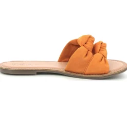 Zehentrenner & Sandalen|Pantoffeln & Hausschuhe*Kickers Divalto Damen Echtleder-Pantoletten mit Riemen im Knotendesign 895080-50 73 Orange