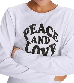 T-Shirts & Tank Tops*KIDSWORLD Kinder T-Shirt für Mädchen Langarm-Shirt mit großem Frontprint aus reiner Baumwolle 56638155 Weiß