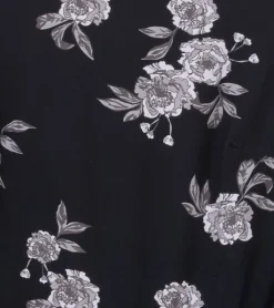 Kleider & Röcke*KIDSWORLD Mädchen Kinder-Kleid Baumwoll-Kleid Sommer-Kleid mit Allover-Blumen-Print Alltags-Kleid 76612326 Schwarz/Weiß